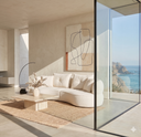 MOSS 110" OFF-WHITE FABRIC SOFA