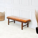 MAZI 47" TAN GENUINELEATHER BENCH
