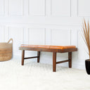 MAZI 47" TAN GENUINELEATHER BENCH