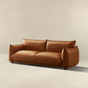 ELENA 89" MCM COGNAC GENUINE LEATHER SOFA