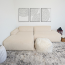 MELINA 102" CREAM CORDUROY LEFT-FACING SECTIONAL SOFA