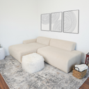MELINA 102" CREAM CORDUROY LEFT-FACING SECTIONAL SOFA