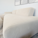 MELINA 102" CREAM CORDUROY LEFT-FACING SECTIONAL SOFA