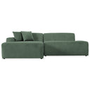 MELINA 102" GREEN CORDUROY LEFT-FACING SECTIONAL SOFA
