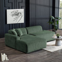 MELINA 102" GREEN CORDUROY LEFT-FACING SECTIONAL SOFA
