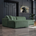 MELINA 102" GREEN CORDUROY LEFT-FACING SECTIONAL SOFA