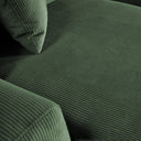 MELINA 102" GREEN CORDUROY LEFT-FACING SECTIONAL SOFA