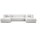 MANUELLA 142" IVORY VELVET U-SHAPE SECTIONAL SOFA