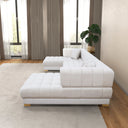 MANUELLA 142" IVORY VELVET U-SHAPE SECTIONAL SOFA