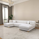 MANUELLA 142" IVORY VELVET U-SHAPE SECTIONAL SOFA