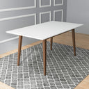 MARY MODERN STYLE SOLID WOOD RECTANGULAR DINING KITCHEN TABLE 63"