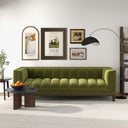 MIA 90" MCM GREEN VELVET SOFA