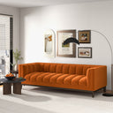 MIA 90" MCM ORANGE VELVET SOFA
