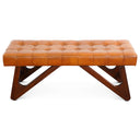 MENA 47" TAN GENUINE LEATHER BENCH
