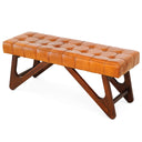 MENA 47" TAN GENUINE LEATHER BENCH