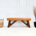 MENA 47" TAN GENUINE LEATHER BENCH