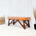 MENA 47" TAN GENUINE LEATHER BENCH