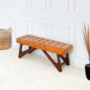 MENA 47" TAN GENUINE LEATHER BENCH