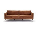 Brown leather sofa on a white background