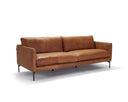 Brown leather sofa on a white background