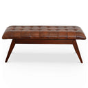 MAY 47" TAN GENUINE LEATHER BENCH