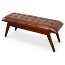 MAY 47" TAN GENUINE LEATHER BENCH