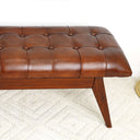 MAY 47" TAN GENUINE LEATHER BENCH