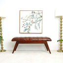 MAY 47" TAN GENUINE LEATHER BENCH
