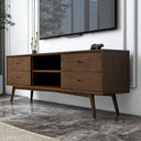 CARMEN 71" MID-CENTURY MODERN WALNUT MEDIA STAND
