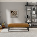 ONIA 48" TAN GENUINE LEATHER BENCH