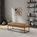 ONIA 48" TAN GENUINE LEATHER BENCH