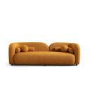 ELISSA 93" JAPANDI MUSTARD-YELLOW BOUCLE SOFA