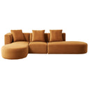 OLGA 130" COGNAC VELVET LEFT-FACING SECTIONAL SOFA