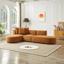 OLGA 130" COGNAC VELVET LEFT-FACING SECTIONAL SOFA