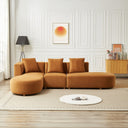 OLGA 130" COGNAC VELVET LEFT-FACING SECTIONAL SOFA