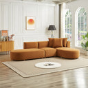 OLGA 130" COGNAC VELVET RIGHT-FACING SECTIONAL SOFA