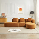 OLGA 130" COGNAC VELVET RIGHT-FACING SECTIONAL SOFA