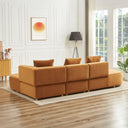 OLGA 130" COGNAC VELVET RIGHT-FACING SECTIONAL SOFA