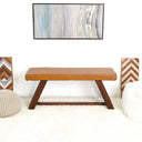 MADDY 47" TAN LEATHER BENCH