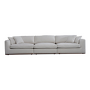 Front view of an off-white modular sofa on a white background.