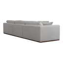 Three-quarters rear view of an off-white modular sofa on a white background.