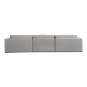 Rear view of an off-white modular sofa on a white background.