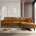 LUCA 98" TAN GENUINE LEATHER RIGHT-FACING SECTIONAL SOFA