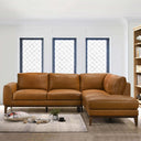 LUCA 98" TAN GENUINE LEATHER RIGHT-FACING SECTIONAL SOFA
