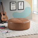 ROMA TAN GENUINE LEATHER OTTOMAN