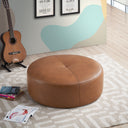 ROMA TAN GENUINE LEATHER OTTOMAN