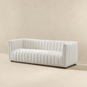 APRIL 86" MCM TUFTED BEIGE BOUCLE SOFA