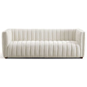 APRIL 86" MCM TUFTED BEIGE BOUCLE SOFA
