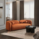 ELISSA 93" JAPANDI BURNT-ORANGE BOUCLE SOFA