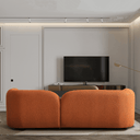 ELISSA 93" JAPANDI BURNT-ORANGE BOUCLE SOFA